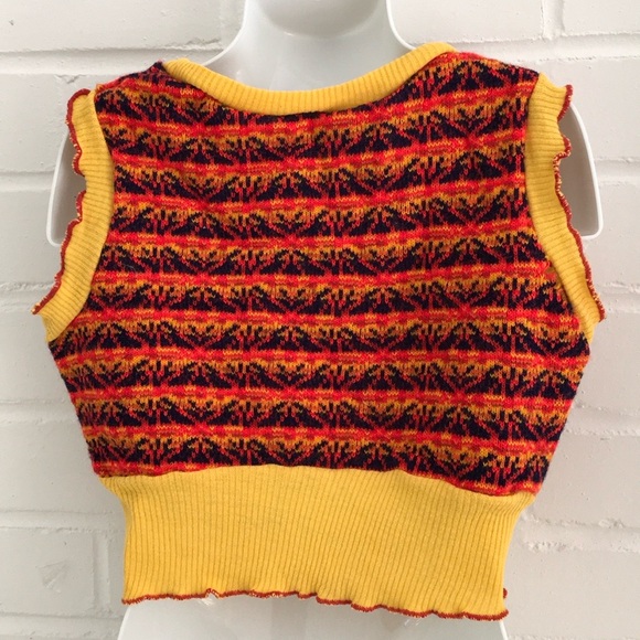 1970 Brady Bunch Girls Pullover Sweater Vest Size 6/7 - Picture 2 of 3